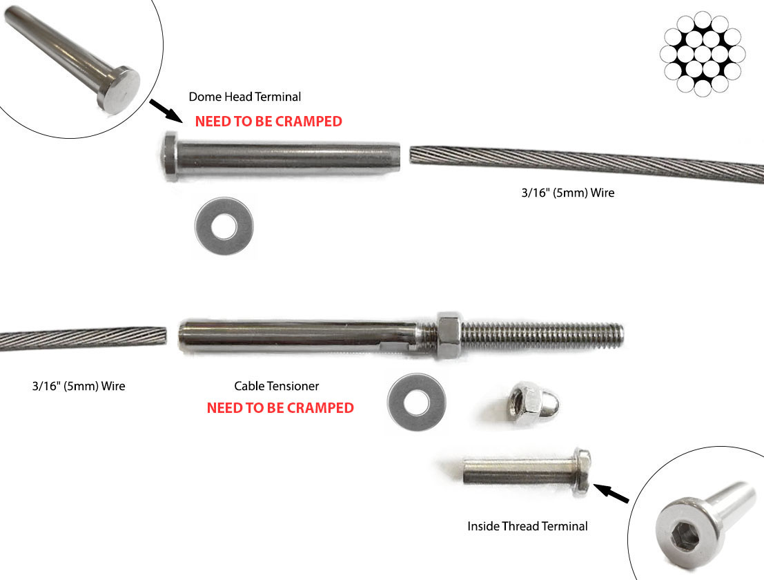 ⋆ Top Hardware Cable Railing Tensioner & Dome Head Terminal