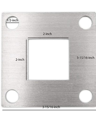 ⋆ Top Hardware 2 inch Square Post, Floor Base Flange Post and Handrail