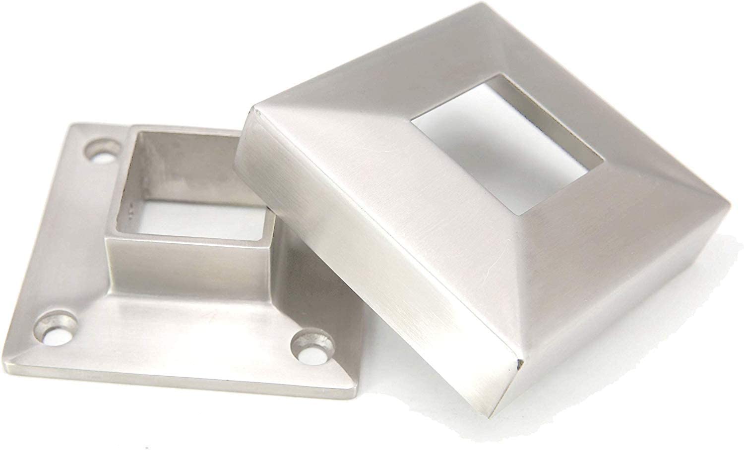 Stainless Steel 316 Grade Base Flange Cover Combo For Square Post Top Hardware